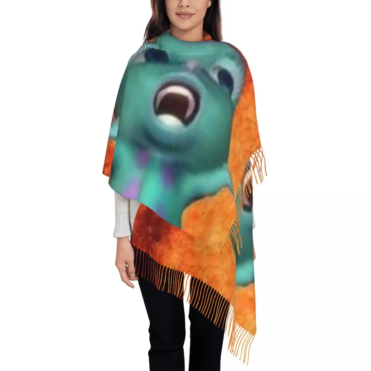 Female Large Bibble Singing Meme Scarves Women Winter Soft Warm Tassel Shawl Wraps Scarf