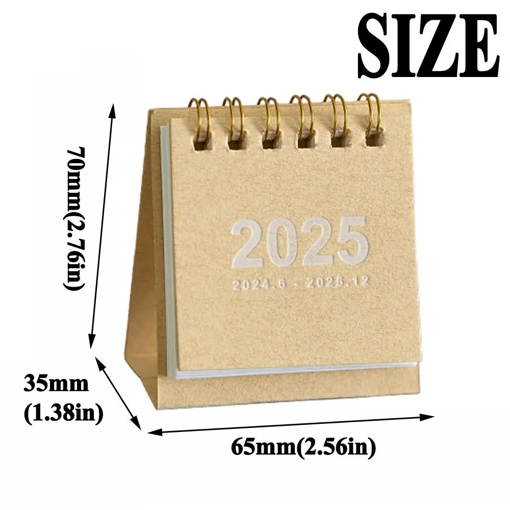 Creative 2024-2025 ปฏิทินกระดาษหนาแบบพกพา Mini Desktop ปฏิทิน To Do List กระเป๋าตารางดอกไม้ Planner ตกแต่งโต๊ะ