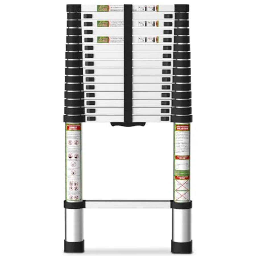 

Telescoping Ladder for RV Attic 20.3FT Aluminum Extension Ladder with Dual Locking Mechanism Max Load 330lbs Compact Foldable L
