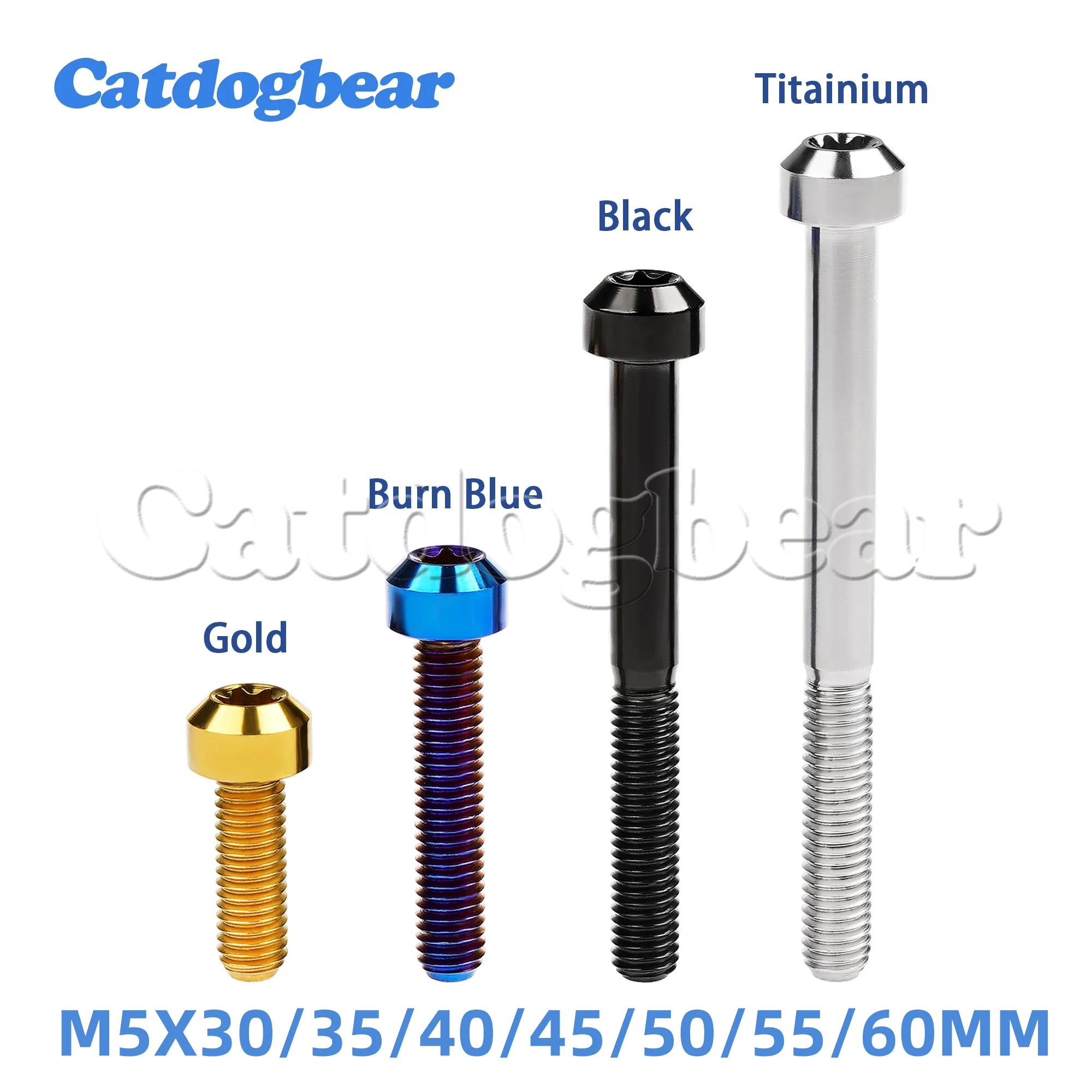 

Catdogbear M5x30 35, 40, 45, 505, 60 мм, титановый болт, винт с головкой Torx для велосипедного двигателя, несколько цветов