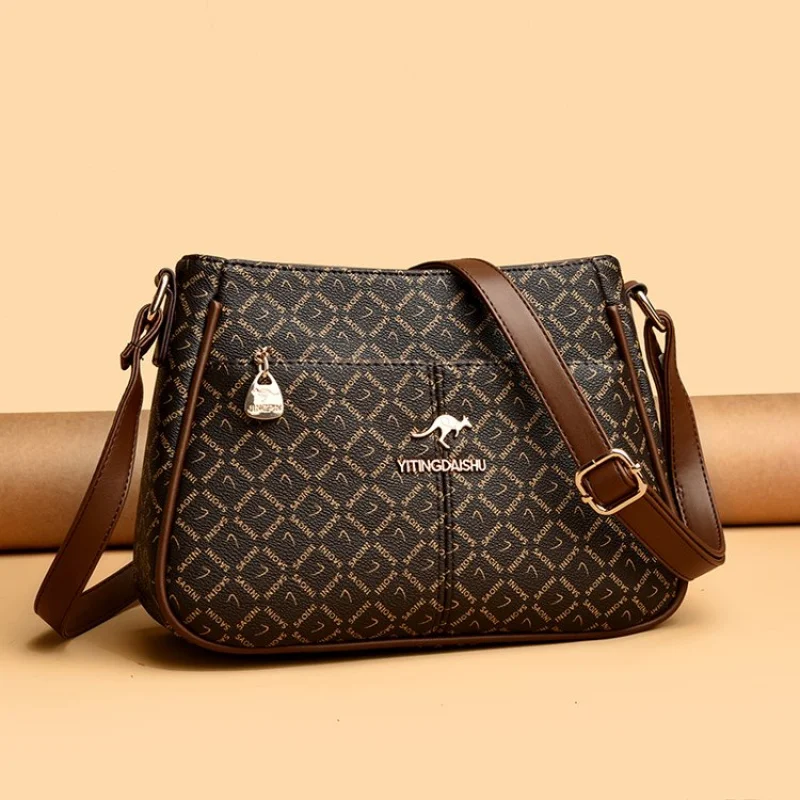 

Fashionable Leather Women's Messenger Bag High-End Luxury Brand Trendy Design Commuter Casual Daily Bag