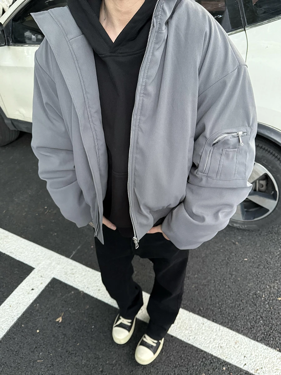 

Мужская зимняя куртка-бомбер из хлопка премиум-класса с воротником-стойкой, утепленная, для защиты от холода