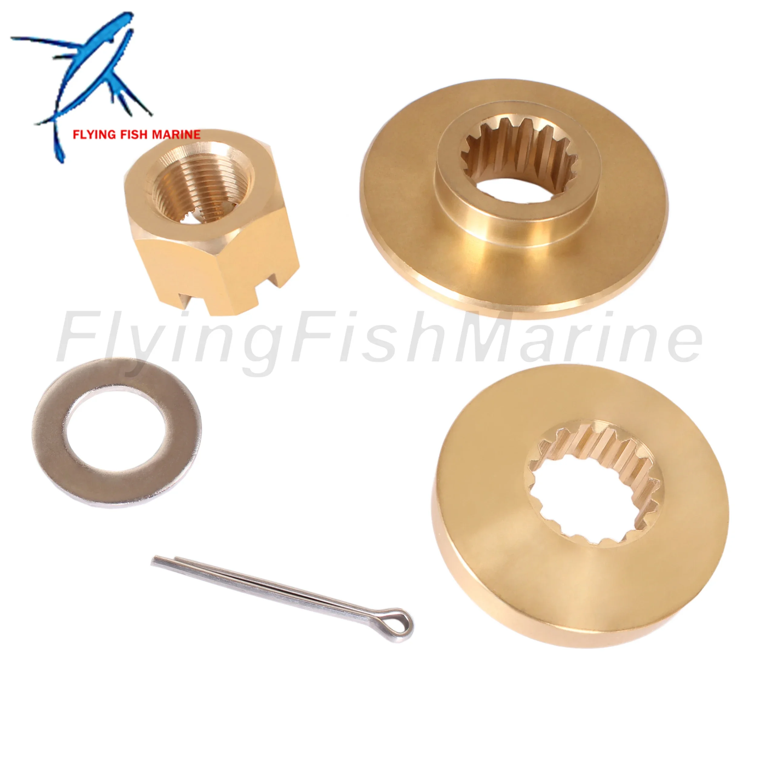Boat Engine 57632-87L01 Stopper Propeller Bush /Thrust Washer, 57633-90J02 Spacer, 09141-18005 Prop Nut Kit for Suzuki 70HP-90HP