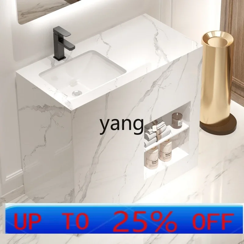 LTT rock slab column basin integrated floor-to-ceiling washbasin balcony outdoor courtyard washbasin