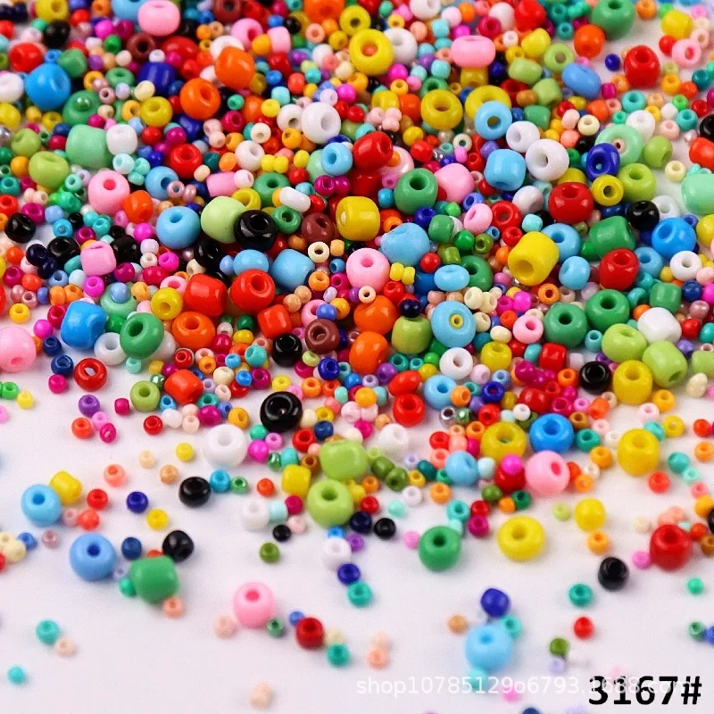 Perles de riz de couleur unie, 1000 pièces 1.5-4mm, taille mixte 51 verre, point de croix bricolage fait à la main, épingle à cheveux, perles frangées en vrac