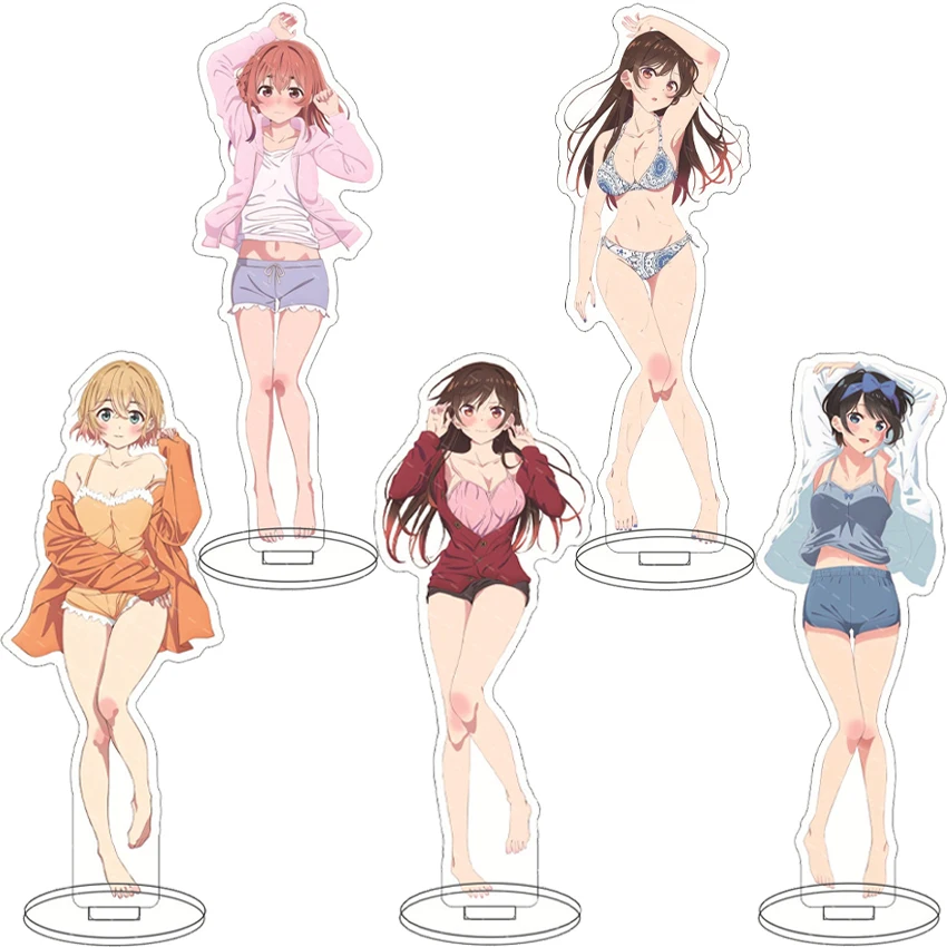 Figura de Anime de 16 cm, Rent A Girlfriend ‌ Adornos de Acrílico con Diseño de Mizuhara Chizuru, Sarashina Ruka, Nanami Mami y Sakurasawa Sumi
