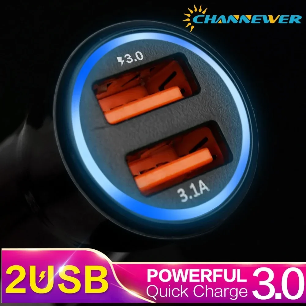 

Адаптер зарядного устройства STONEGO 3,0 со Smart IC 33 Вт/а двойными USB-портами, встраиваемый, быстрая зарядка, автомобильный адаптер питания