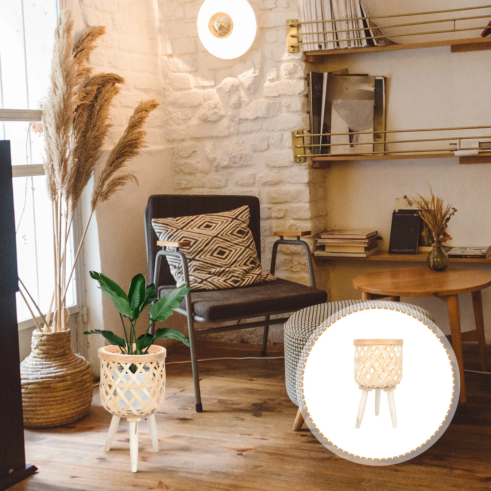 Kosz na kwiaty z bambusa, uniwersalny kosz do aranżacji kwiatowych, kosz do przechowywania, dekoracja na biurko, dekoracja na przyjęcia weselne, dekoracja domu