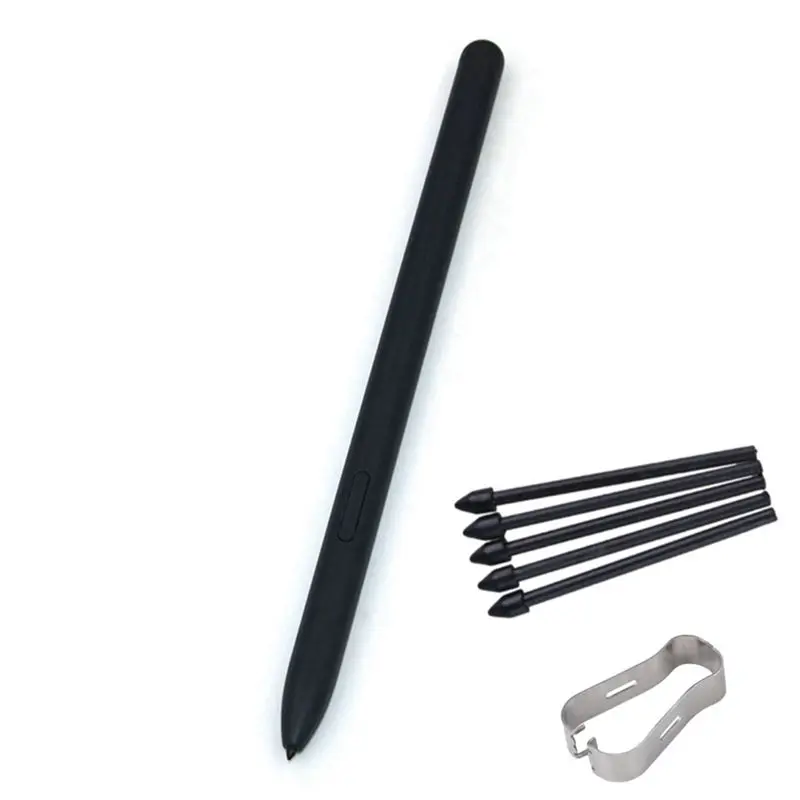 

AU33-стилус для сенсорного экрана для Galaxy Tab S6 Lite S6lite P610 P615, магнитный со сменным карандашом и зажимом, черный