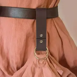 Viking Middle Renaissance Period Costume Belt PU Leather Outdoor Hiking Skirt Clip-On For Renaissance Festival LARP Cosplay