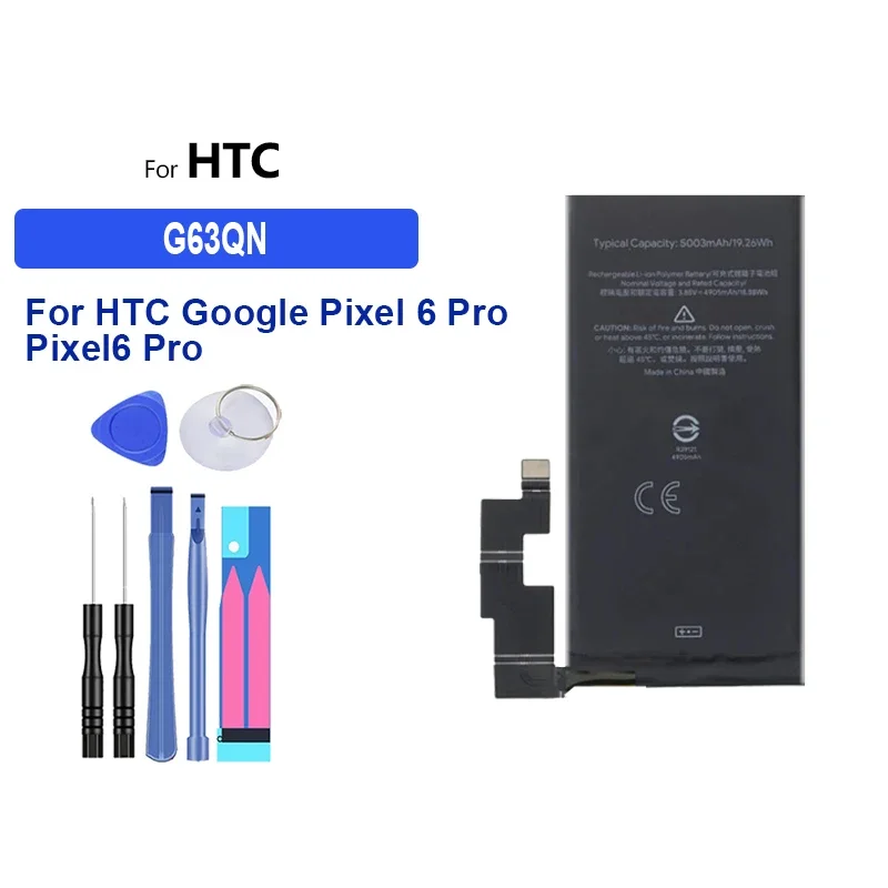 4614mAh-5003mAh Battery G63QN GMSB3 For HTC Google Pixel 6 Pro Big Power Bateria