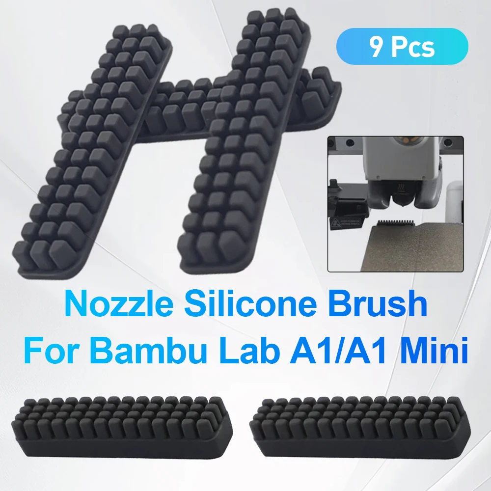 

Nozzle Brush for Bambu Lab A1 / A1 Mini Wiper Silicone Brush Hotbed Mounted Scrubbers Cleaning Tool 3D Printer Parts