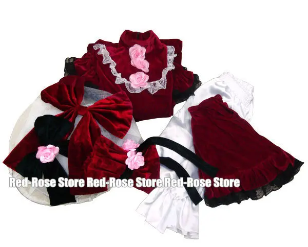 Anime Rozen Maiden Pure Ruby Cosplay Shinku Red Dress Halloween Costume Custom Made