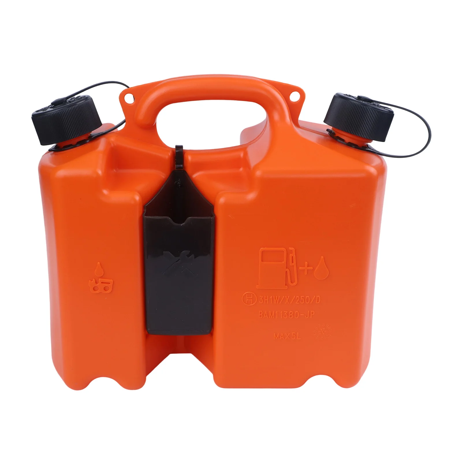 /5L /Orange /Plastic Fuel And Bar Oil Combi Can With Tool Carriers For Chainsaw Refueling O'utdoor Power Equipment Accessories