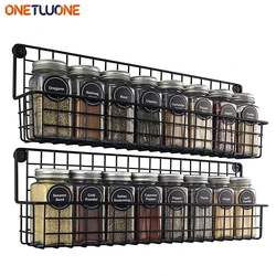 Hanging Spice Racks Black Iron Wire Hanging Spice Shelf Storage Racks for Kitchen Organizer, Household Items,Bathroom