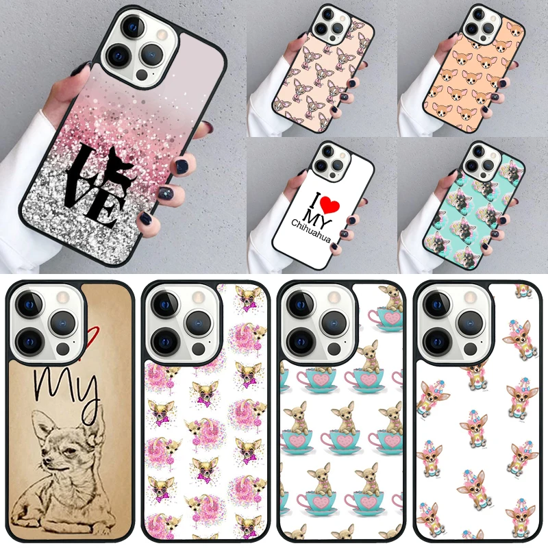 Чехол для телефона I Love My Chihuahua Dog Pug для iPhone 16, 15, 13, 14 Pro Max 11 12 Mini Plus 2022 XR XS MAX Shell Cover