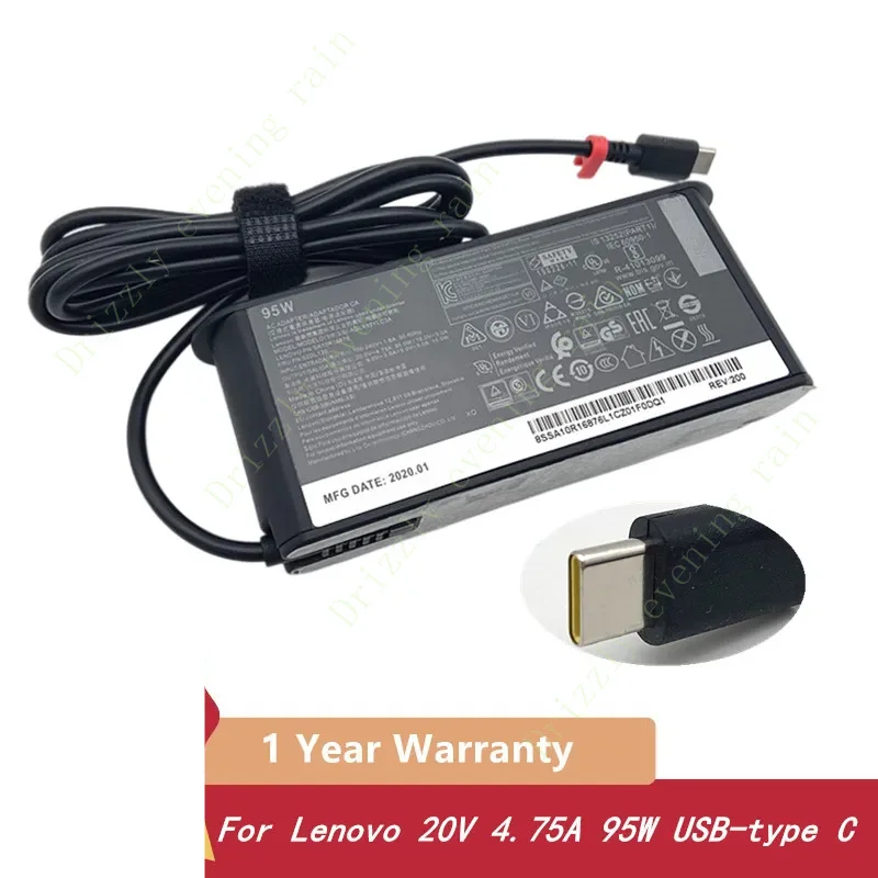 For Lenovo Legion y740s yoga slim 7 Pro IdeaPad 5 -15 laptop adapter charger original grade USB type C 20V 4.75a 95W adlx95ylc3a