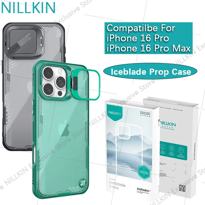 

Nillkin For iPhone 16 Pro Max 16 Pro Iceblade Prop Case TPU+PC lens cover bracket anti drop airbag phone case protective cover