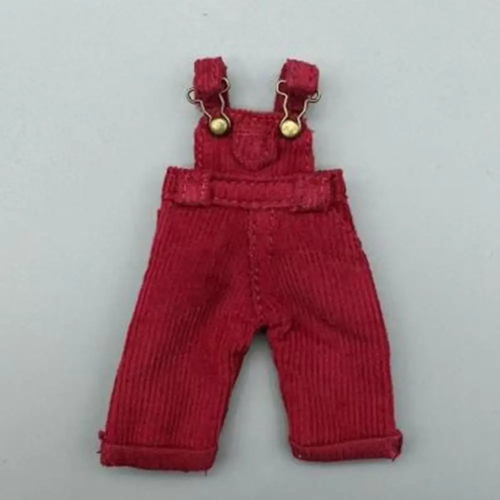 Fashion Doll Overalls Clothes Mini Cute DIY Accessories Jeans Trousers Shirt Casual Wear for 1/12 BJD Dolls