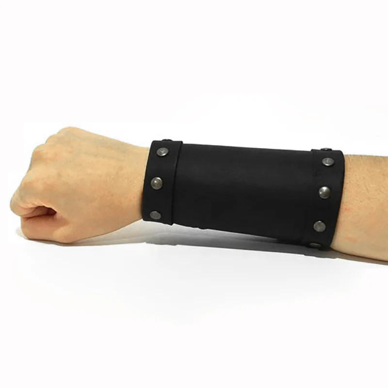

Medieval Renaissance PU Leather Bracer Bracelet Viking Knight Archer Pirate Cosplay Costume LARP Accessory Gothic Wristband Cuff