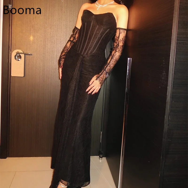 

Booma Simple Strapless Lace Mermaid Evening Dresses Formal Party Gowns for Women Sleeveless Pleat Prom Gown Customize 2025