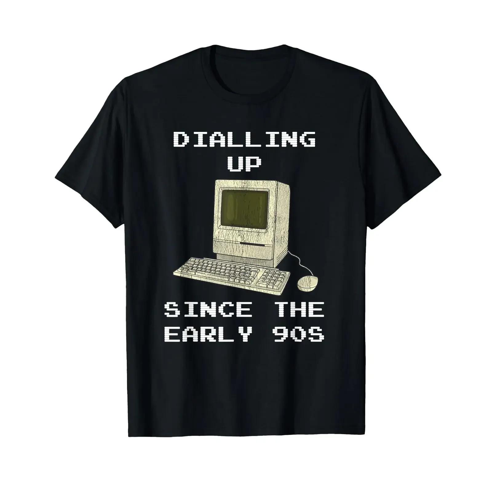 90s Nostalgia Dial Up Retro Computer T Shirt vintage Washed Unisex Soft Casual Breathable Stylish Stretched fashion Slightly