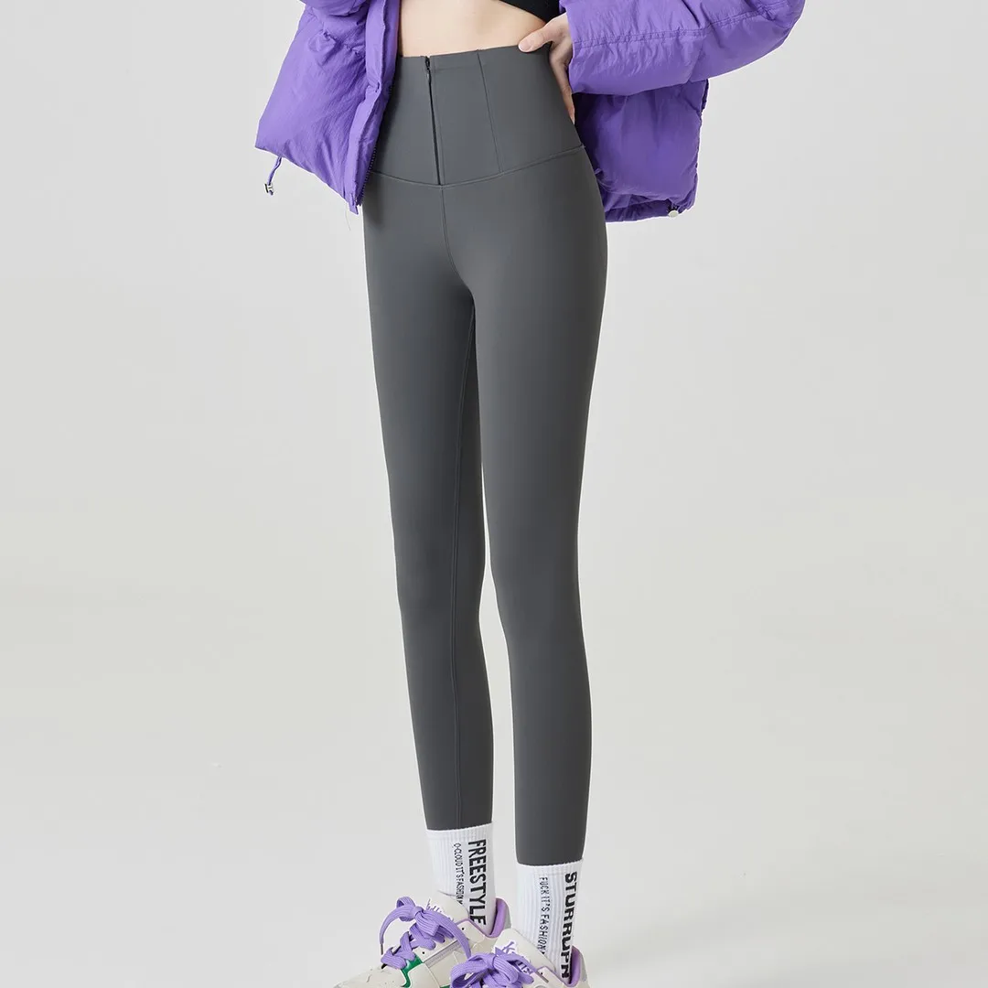 Thiened Fce Pantalon de yoga taille haute Pantalon de levage des fesses Pantalon en peau d'arche Chaud Bot décontracté pour les femmes