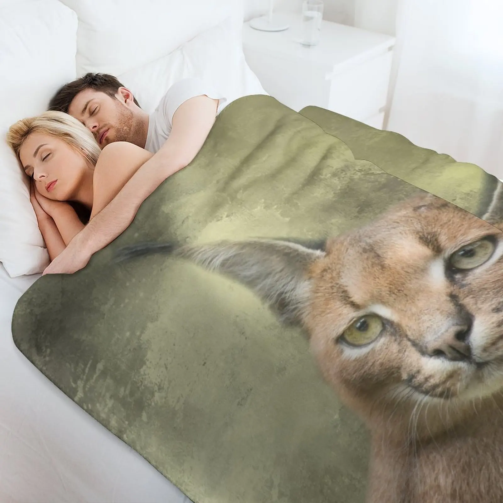 Caracal Cat Two Throw Blanket Long Lasting Soft Plush Blanket for Daily Use - view 4