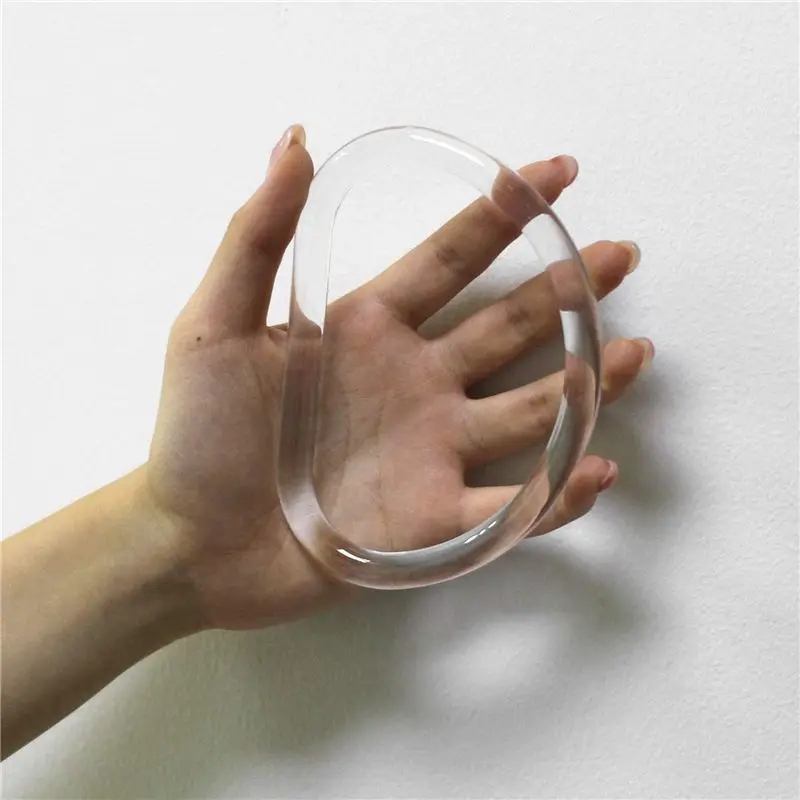 TEXU 20Pcs Transparent Bag Handle Replacement D Shape Handbag Purse Handle For Handmade Beach Bag Handbags Purse Handles