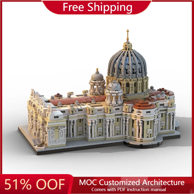

3019 PCS Hot Seller MOC Saint Peter's Basilica Building Block Retro Architecture Model Display Toy For Kids DIY Assembly Gifts