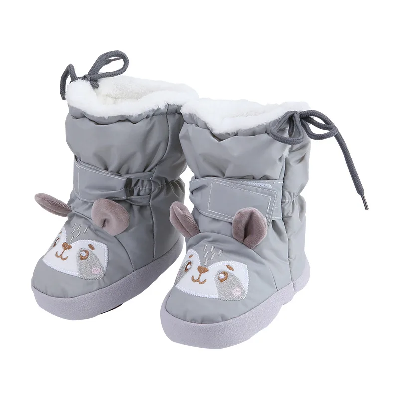 

2023 Autumn And Winter Baby Thickened High Tube Cotton Shoes Newborn Soft Sole Plus Velvet Foot Cover Baby High Top Shoe Cover