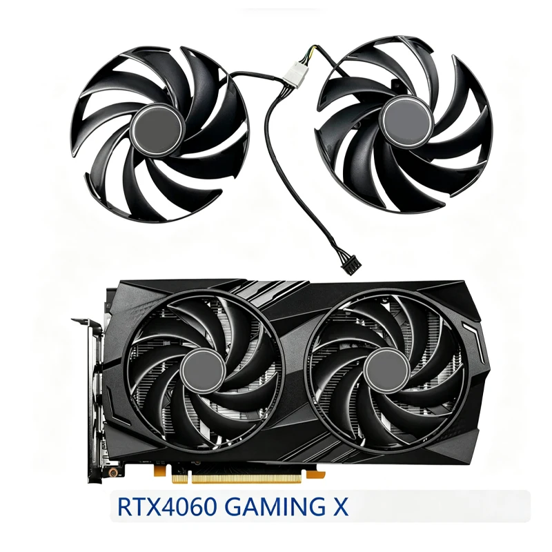 For MSI RTX4060 GAMING X Small Dragon GPU Cooling Fan PLD10010S12HH, Replacement Graphics Card Fan for MSI RTX4060 Gaming X