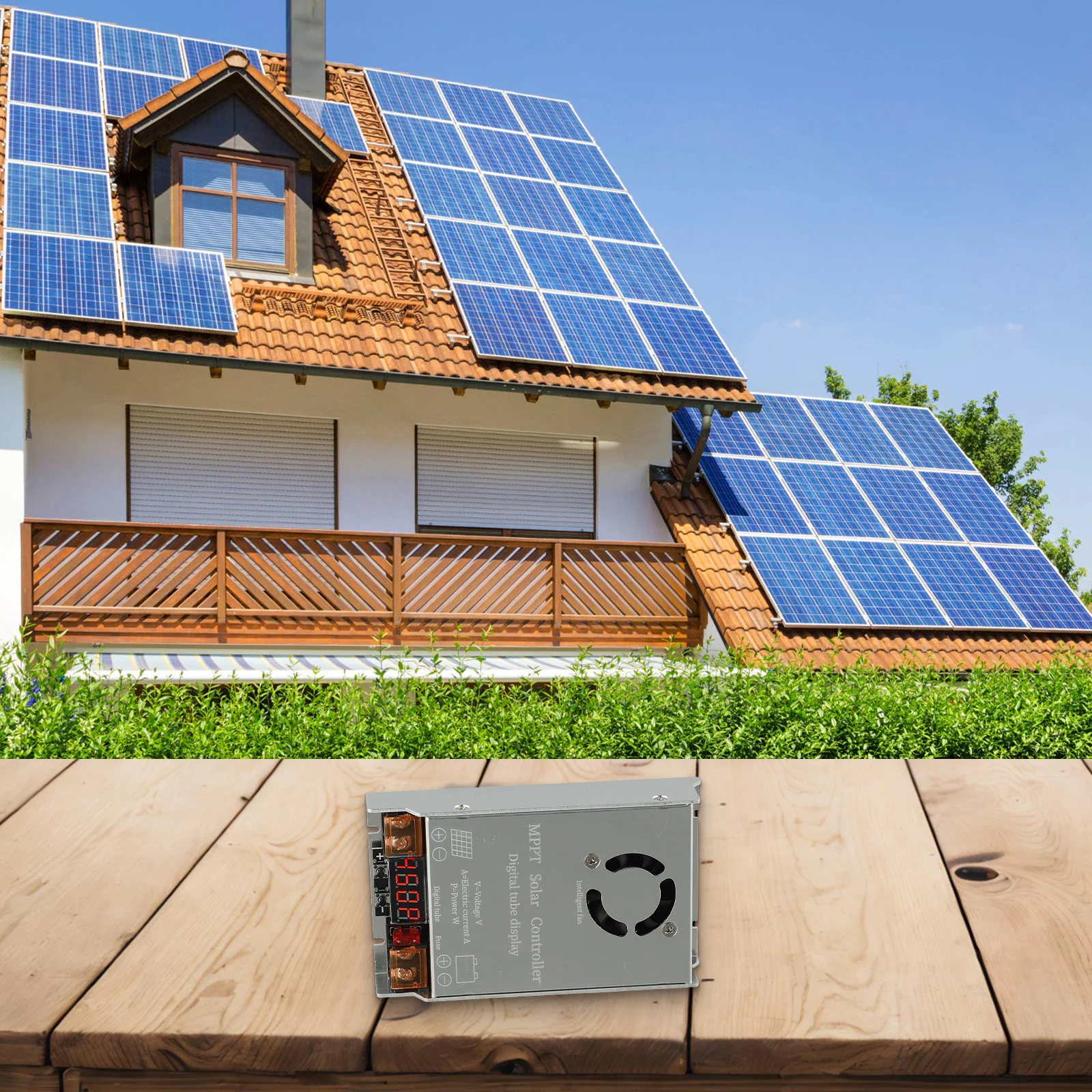 マルチ電圧ソーラーコントローラー-113-86-39-ミリメートル-450-ワットソーラー充電器高度な技術簡単なインストール効率的な充電