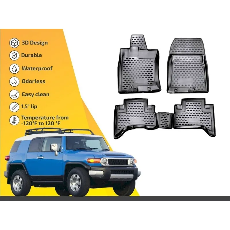 3D TPE Custom floor liners mats tray for Toyota FJ Cruiser 2007-up FULL SET United States