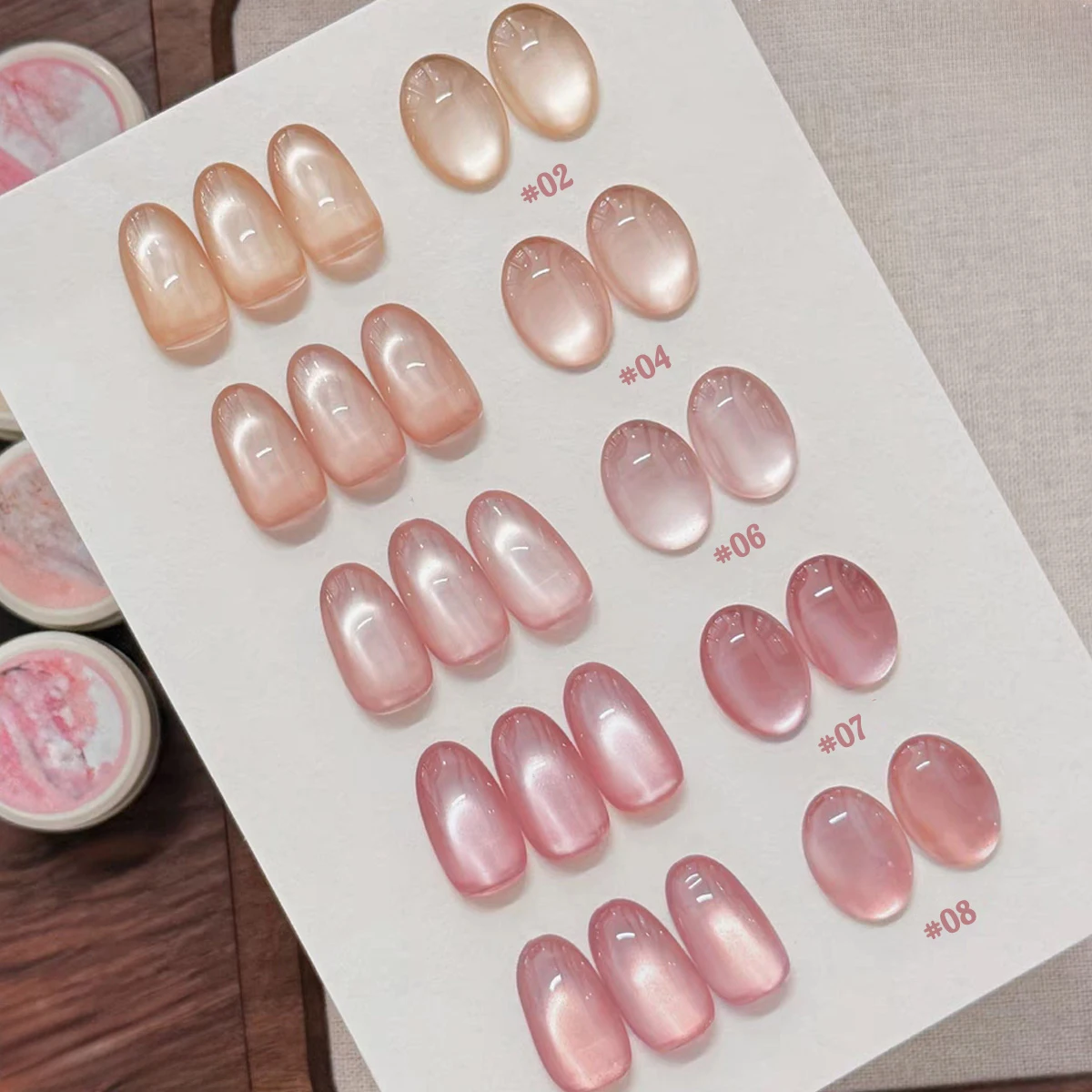 1pcs WS Summer Nails Ice Transparent Pink Gold Peach Blossom Dock Cat's Eye Gel Nail Polish 2026 All-match Whitening Nail Art