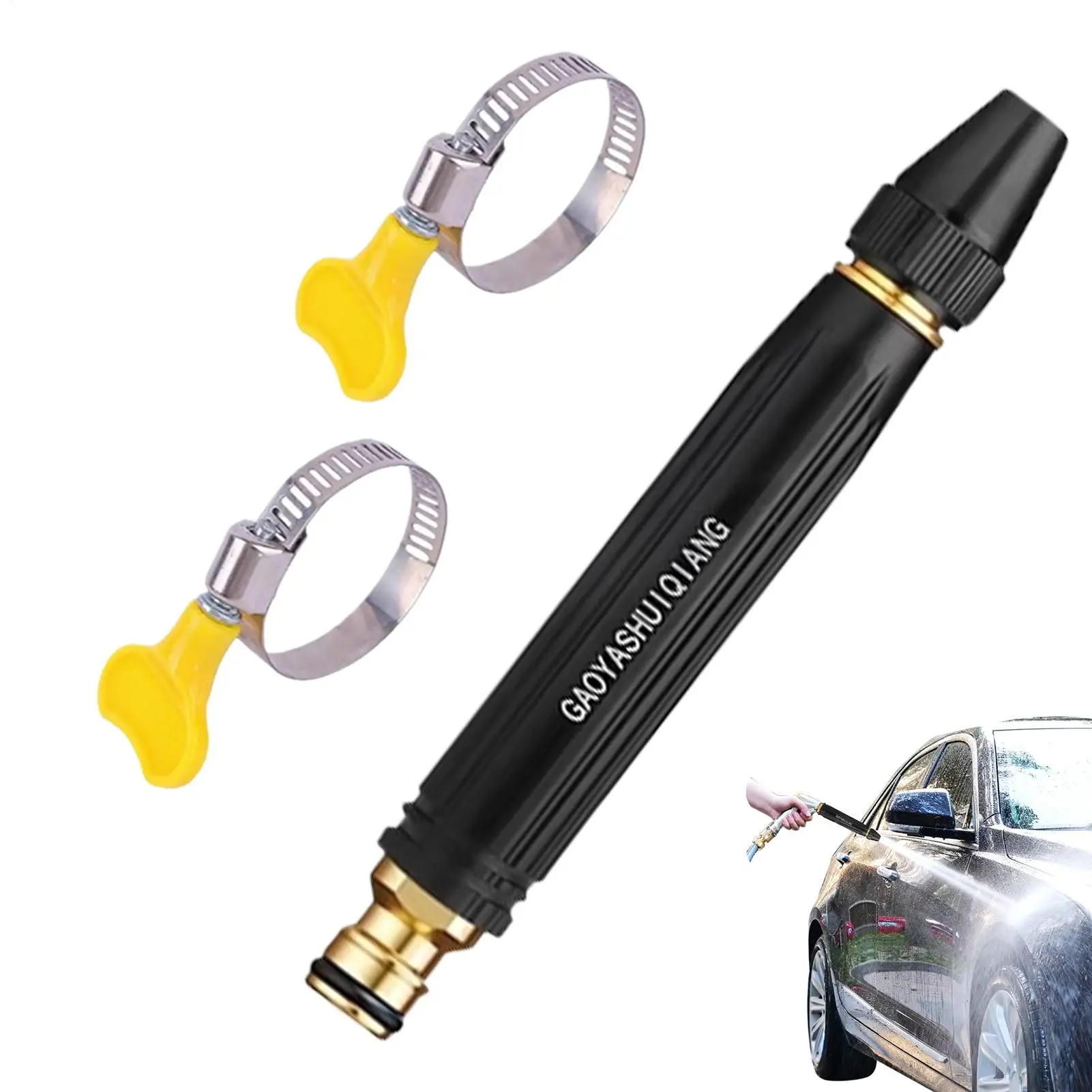 Metal Garden Hose Water Nozzle Sprayer Garden Hose Spray Nozzle Handheld Replacement Parts With 3 Patterns Cleaning Tools