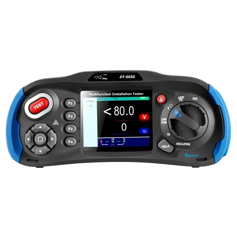 DT-6650 Insulation Resistance Tester Low OHM Continuity Beeper LOOP RCD Testing Multifunction Installation Tester