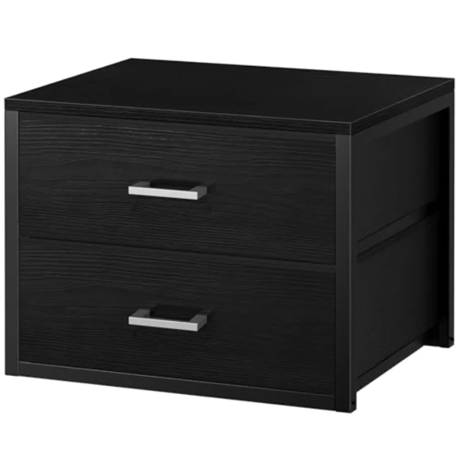 

Stackable Storage Drawers Closet Organizers and Storage Fabric 2 Drawer Dresser for Bedroom Office Black Modern