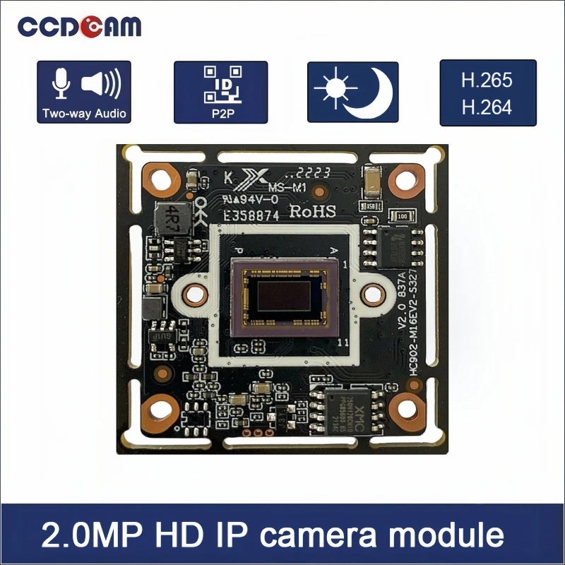 IM20A02B camera module 2MP 1080P IP module GK7205V200+IMX307 with new High speed processor two-way Audio interfacev 32X32 board