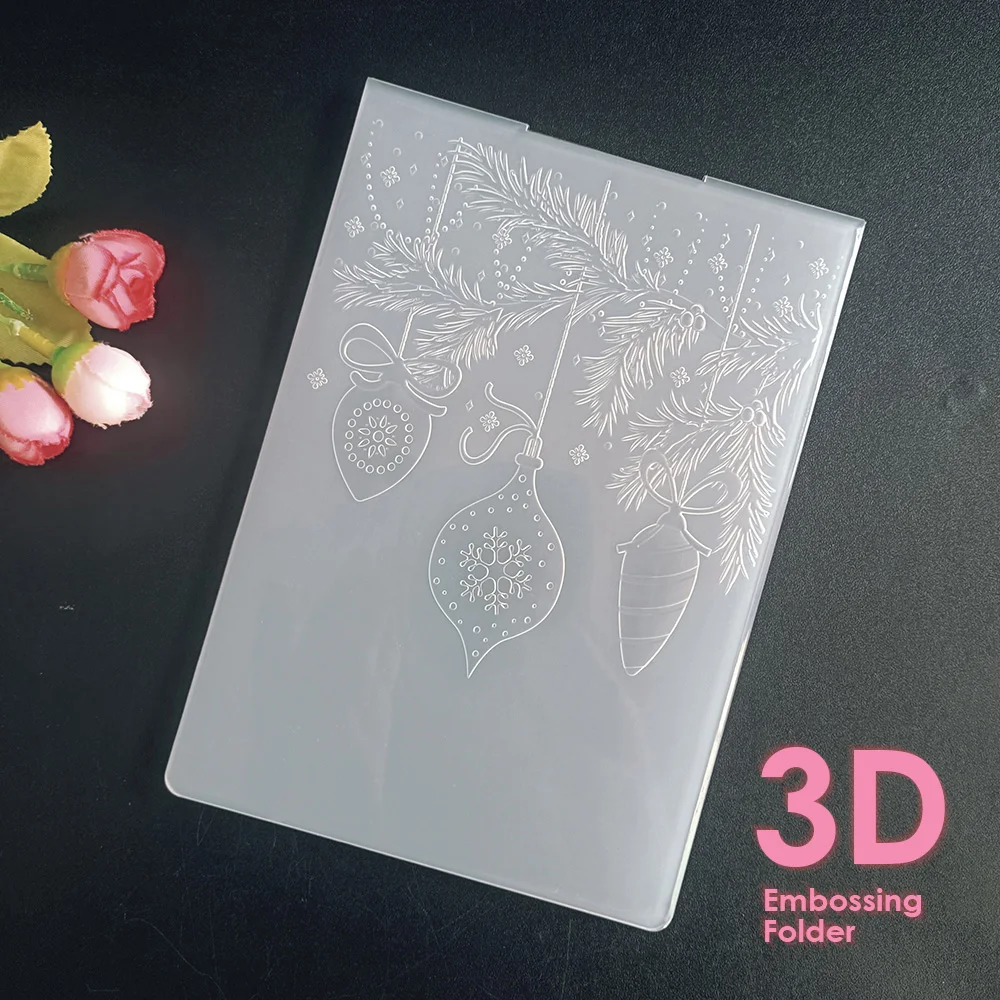 AZSG Merry Christmas Embossing Folder Transparent Plastic Plates Design For DIY Paper Card Decoration Embossing Cutting