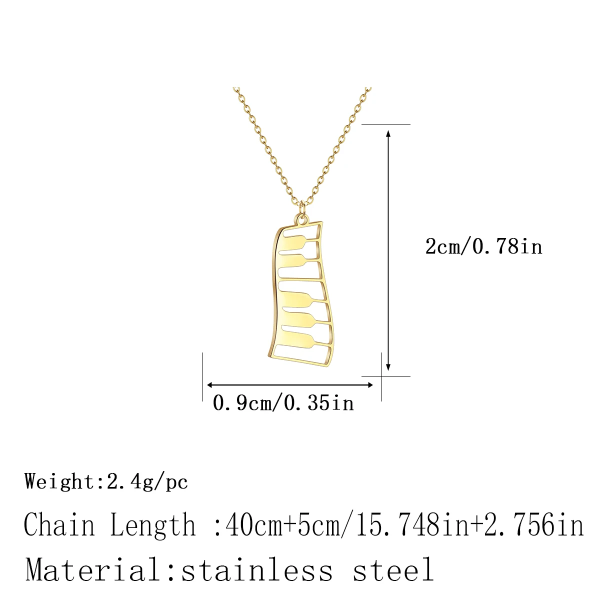 Kinitial Fashion Piano Necklace Musical Instrument Pendant Men Women Stainless Steel Jewelry Birthday Gift