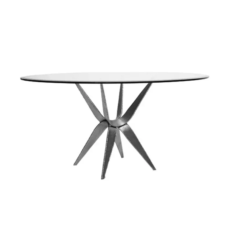 

Light luxury sofa side table/minimalist tempered glass round table European style living room small coffee