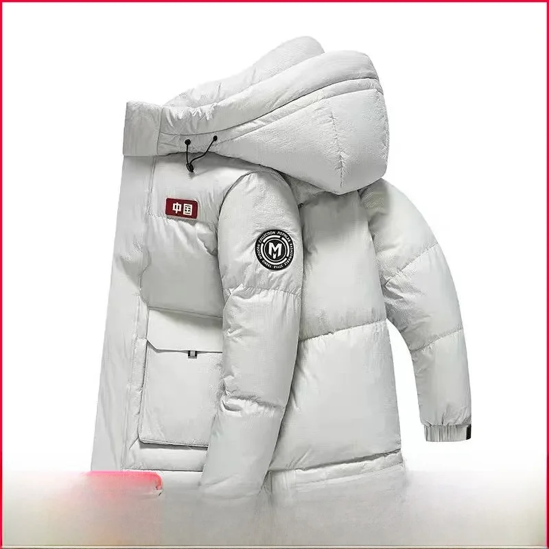 

Red Label Men's down Jaet High Loosen Autumn Winter Pure Color Stand Collar Du down Outerwear Casual Sle Waterproof