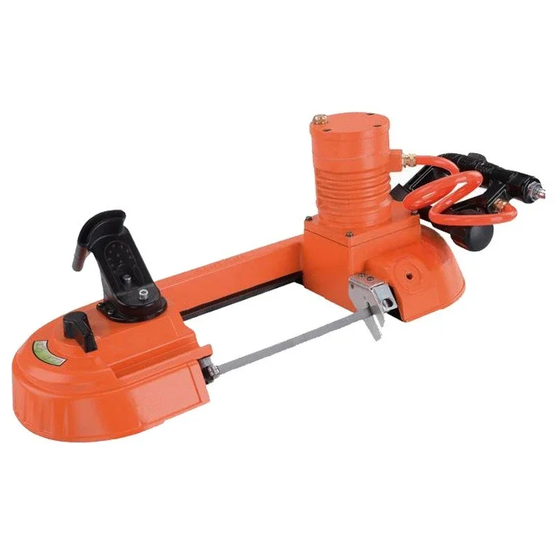 Pneumatic band saw, reciprocating coal mine downhole cutting wire saw
