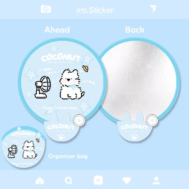 Summer Compact Portable Small Fan Multi-purpose Photo Filler Blowing Wind Folding Filler Plate Fan Cartoon Cute Compact