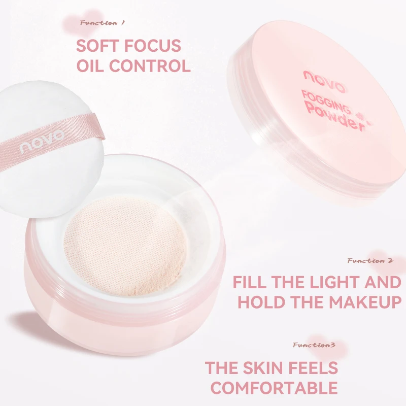Polvo suelto mate, polvo fijador de control de aceite de larga duración, impermeable, a prueba de sudor y a prueba de manchas, ligero