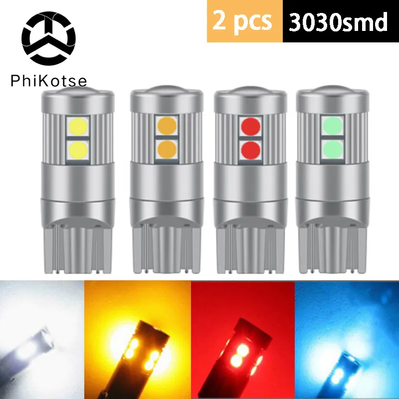 

2 PCS Super Bright T10 LED Park Light Bulbs 9SMD 12V Canbus Car Interior Dome Signal Light License Plate Light