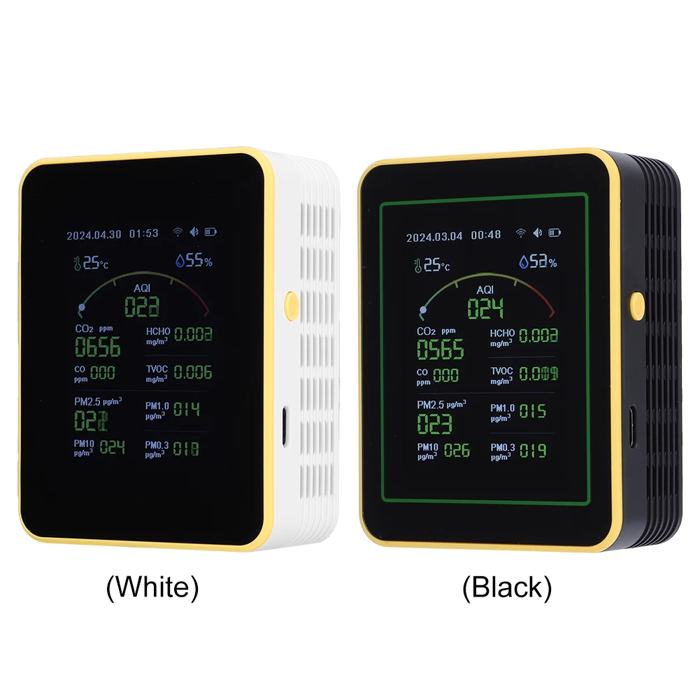 15 in 1 CO2 Meter Multifunctional Air Quality Detector Temperature Humidity Tester CO CO2 TVOC HCHO Tester with LCD Display