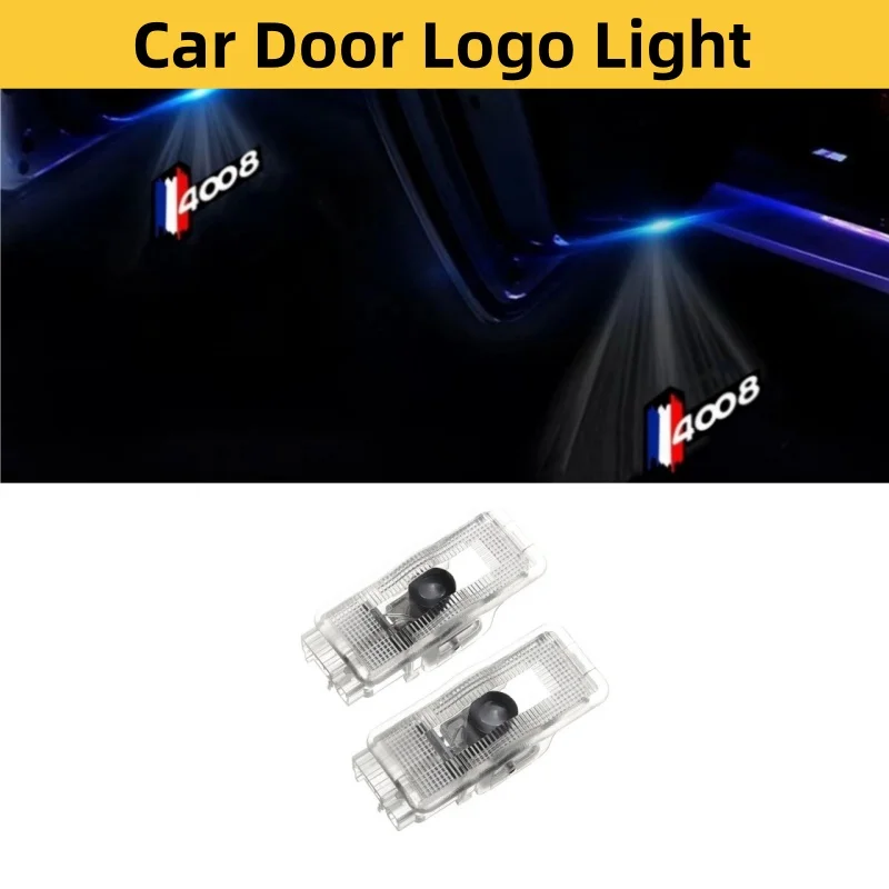 

2pcs LED Car Door Welcome Lamp Courtesy Projector Ghost Shadow Lights For Peugeot Rcz 508 5008 408 4008 3008 308 Car Accessories