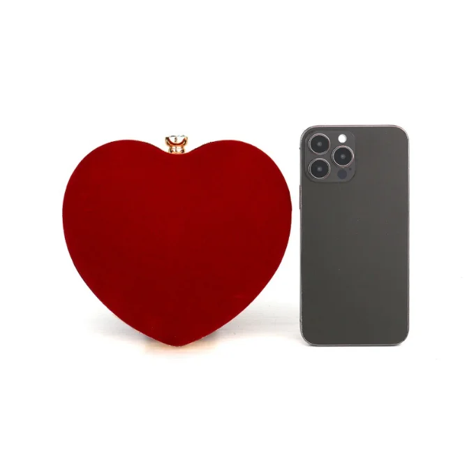 Exquisite herzförmige Abendtasche, modisches, vielseitiges Accessoire für Hochzeitskleider, elegante Handtasche für Tanzpartys, grenzübergreifend. – Detail 6